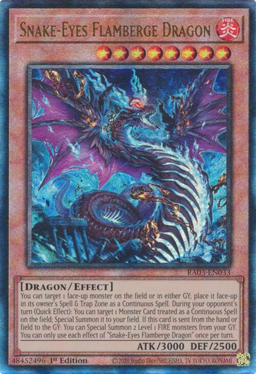 Snake-Eyes Flamberge Dragon (UTR) [RA03-EN033] Prismatic Ultimate Rare | Jomio and Rueliete's Cards and Comics