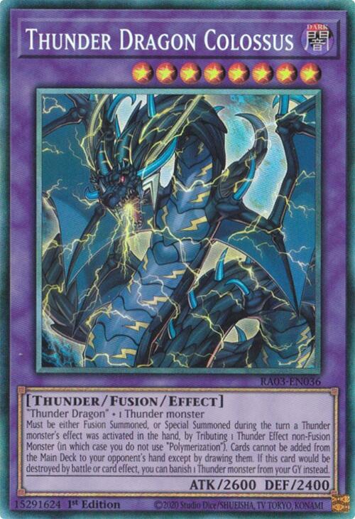 Thunder Dragon Colossus (CR) [RA03-EN036] Prismatic Collector's Rare | Jomio and Rueliete's Cards and Comics