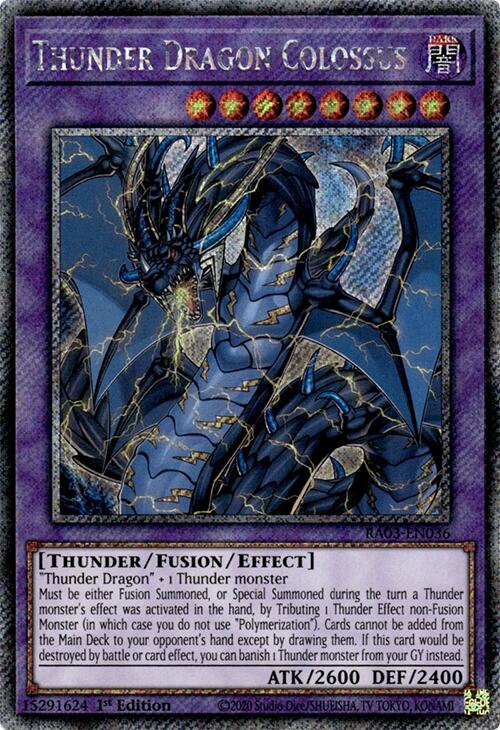 Thunder Dragon Colossus (Platinum Secret Rare) [RA03-EN036] Platinum Secret Rare | Jomio and Rueliete's Cards and Comics