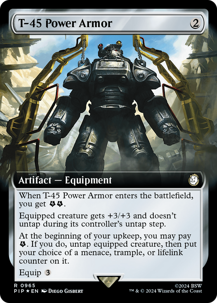 T-45 Power Armor (Extended Art) (Surge Foil) [Fallout] | Jomio and Rueliete's Cards and Comics