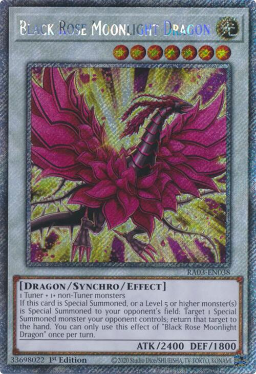Black Rose Moonlight Dragon (Platinum Secret Rare) [RA03-EN038] Platinum Secret Rare | Jomio and Rueliete's Cards and Comics