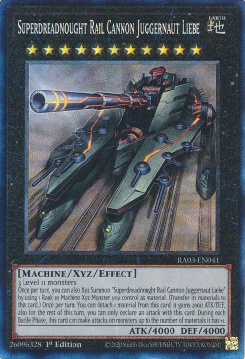 Superdreadnought Rail Cannon Juggernaut Liebe (CR) [RA03-EN041] Prismatic Collector's Rare | Jomio and Rueliete's Cards and Comics