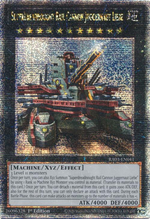 Superdreadnought Rail Cannon Juggernaut Liebe (Alternate Art) (Quarter Century Secret Rare) [RA03-EN041] Quarter Century Secret Rare | Jomio and Rueliete's Cards and Comics