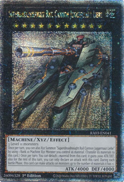 Superdreadnought Rail Cannon Juggernaut Liebe (Quarter Century Secret Rare) [RA03-EN041] Quarter Century Secret Rare | Jomio and Rueliete's Cards and Comics