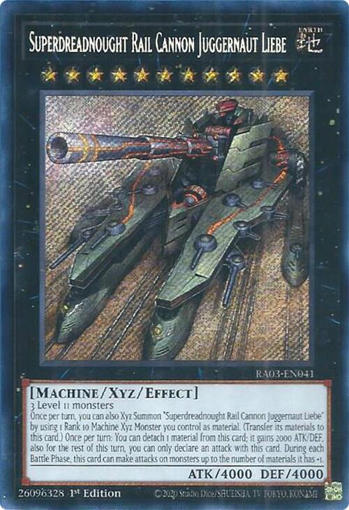 Superdreadnought Rail Cannon Juggernaut Liebe (Secret Rare) [RA03-EN041] Secret Rare | Jomio and Rueliete's Cards and Comics