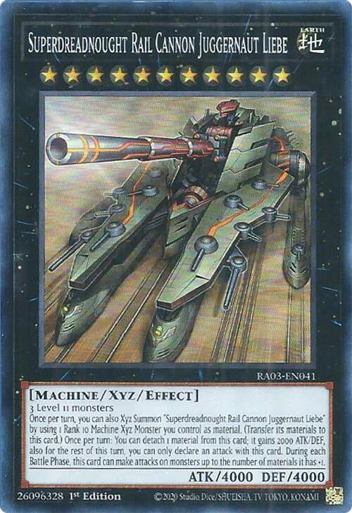 Superdreadnought Rail Cannon Juggernaut Liebe [RA03-EN041] Super Rare | Jomio and Rueliete's Cards and Comics