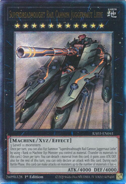 Superdreadnought Rail Cannon Juggernaut Liebe (UTR) [RA03-EN041] Prismatic Ultimate Rare | Jomio and Rueliete's Cards and Comics