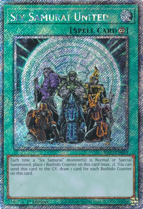 Six Samurai United (Platinum Secret Rare) [RA03-EN054] Platinum Secret Rare | Jomio and Rueliete's Cards and Comics