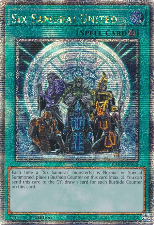 Six Samurai United (Quarter Century Secret Rare) [RA03-EN054] Quarter Century Secret Rare | Jomio and Rueliete's Cards and Comics