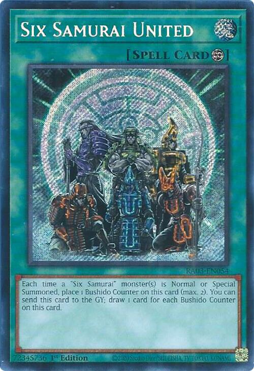 Six Samurai United (Secret Rare) [RA03-EN054] Secret Rare | Jomio and Rueliete's Cards and Comics