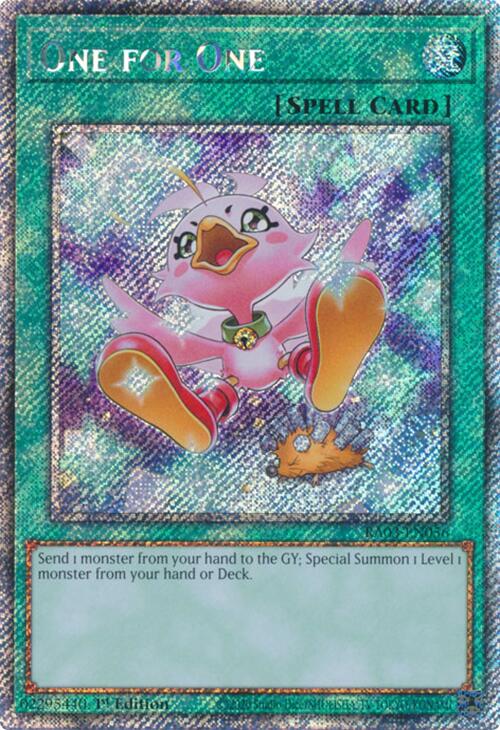 One for One (Alternate Art) (Platinum Secret Rare) [RA03-EN056] Platinum Secret Rare | Jomio and Rueliete's Cards and Comics