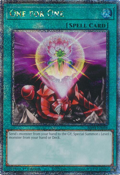 One for One (Quarter Century Secret Rare) [RA03-EN056] Quarter Century Secret Rare | Jomio and Rueliete's Cards and Comics
