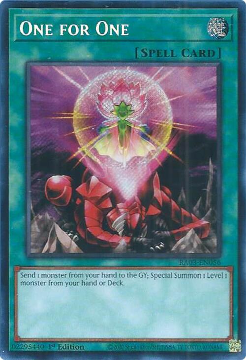 One for One (Secret Rare) [RA03-EN056] Secret Rare | Jomio and Rueliete's Cards and Comics