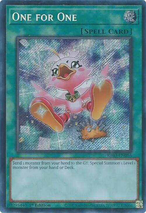 One for One (Alternate Art) (Secret Rare) [RA03-EN056] Secret Rare | Jomio and Rueliete's Cards and Comics
