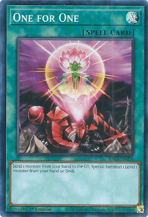 One for One [RA03-EN056] Super Rare | Jomio and Rueliete's Cards and Comics