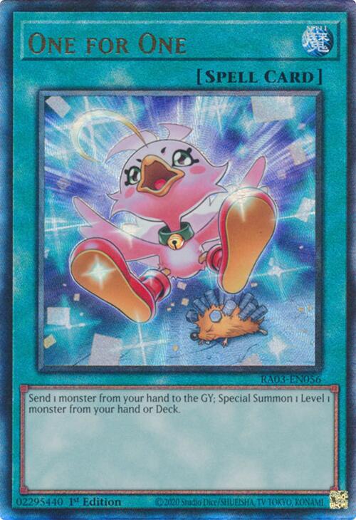 One for One (Alternate Art) (UTR) [RA03-EN056] Prismatic Ultimate Rare | Jomio and Rueliete's Cards and Comics