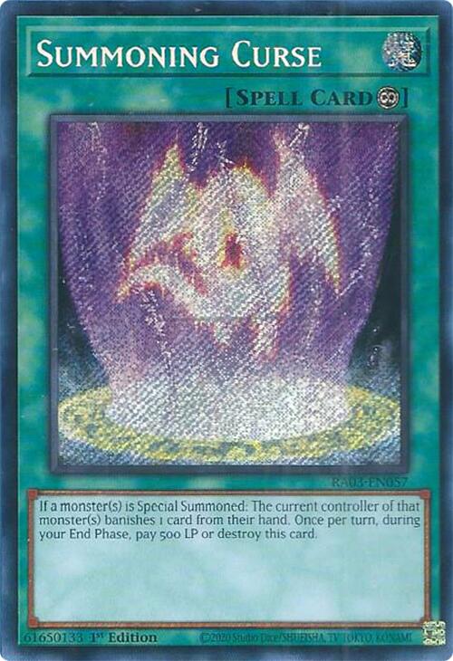 Summoning Curse (Secret Rare) [RA03-EN057] Secret Rare | Jomio and Rueliete's Cards and Comics