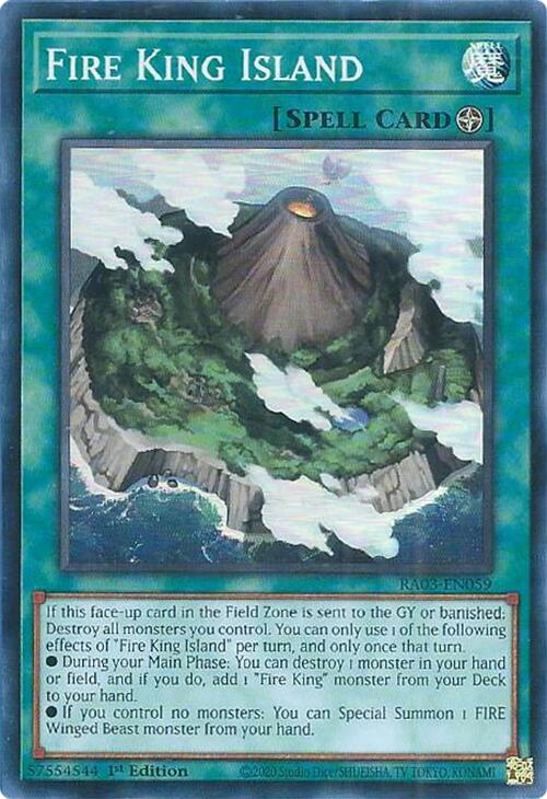 Fire King Island [RA03-EN059] Super Rare | Jomio and Rueliete's Cards and Comics