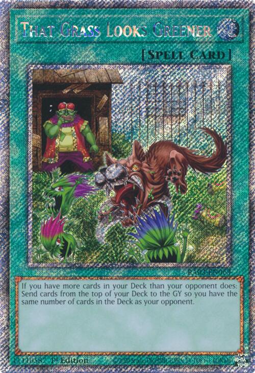 That Grass Looks Greener (Platinum Secret Rare) [RA03-EN063] Platinum Secret Rare | Jomio and Rueliete's Cards and Comics