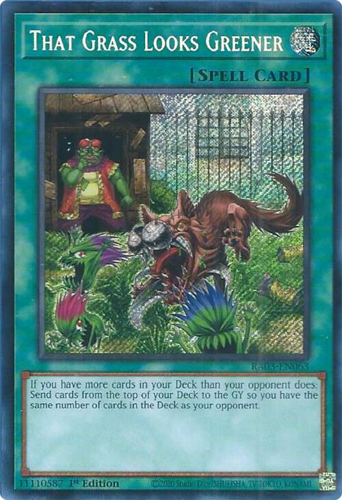 That Grass Looks Greener (Secret Rare) [RA03-EN063] Secret Rare | Jomio and Rueliete's Cards and Comics