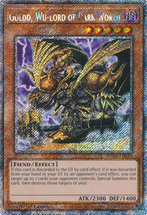Goldd, Wu-Lord of Dark World (Platinum Secret Rare) [RA03-EN159] Platinum Secret Rare | Jomio and Rueliete's Cards and Comics