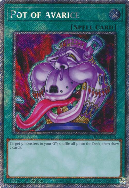 Pot of Avarice (Platinum Secret Rare) [RA03-EN160] Platinum Secret Rare | Jomio and Rueliete's Cards and Comics