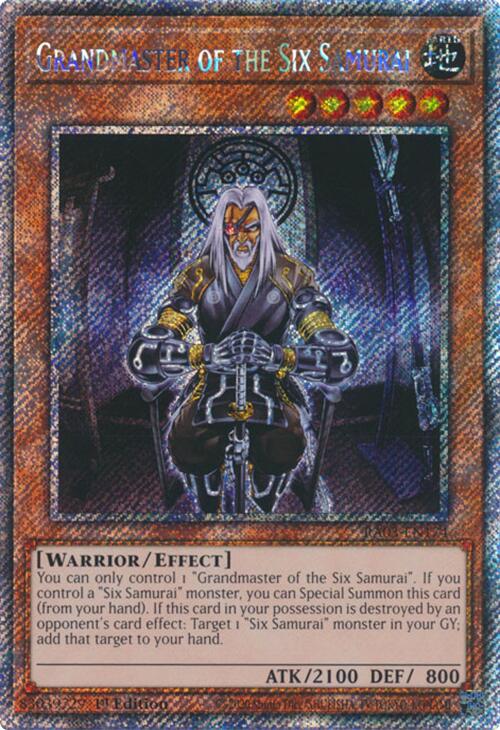 Grandmaster of the Six Samurai (Platinum Secret Rare) [RA03-EN174] Platinum Secret Rare | Jomio and Rueliete's Cards and Comics
