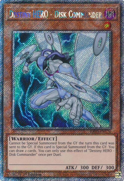 Destiny HERO - Disk Commander (Platinum Secret Rare) [RA03-EN176] Platinum Secret Rare | Jomio and Rueliete's Cards and Comics