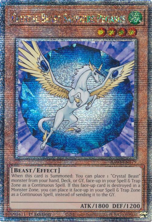 Crystal Beast Sapphire Pegasus (Quarter Century Secret Rare) [RA03-EN179] Quarter Century Secret Rare | Jomio and Rueliete's Cards and Comics