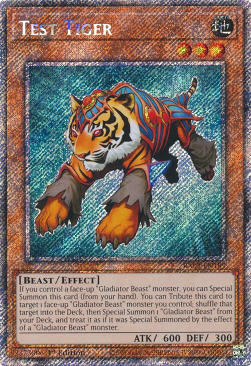Test Tiger (Platinum Secret Rare) [RA03-EN189] Platinum Secret Rare | Jomio and Rueliete's Cards and Comics