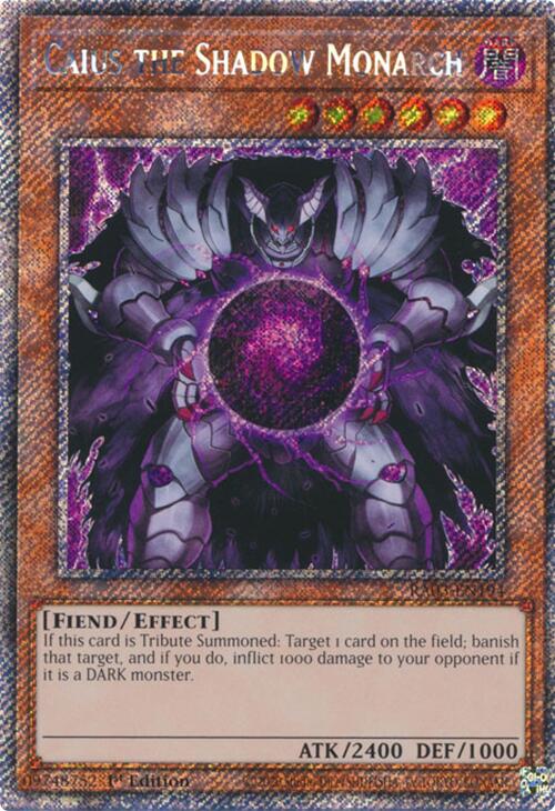Caius the Shadow Monarch (Platinum Secret Rare) [RA03-EN194] Platinum Secret Rare | Jomio and Rueliete's Cards and Comics