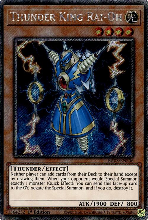 Thunder King Rai-Oh (Platinum Secret Rare) [RA03-EN206] Platinum Secret Rare | Jomio and Rueliete's Cards and Comics