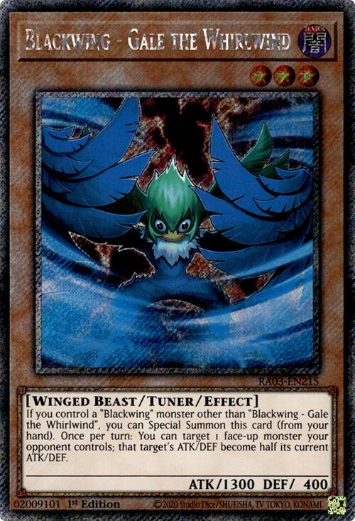 Blackwing - Gale the Whirlwind (Platinum Secret Rare) [RA03-EN215] Platinum Secret Rare | Jomio and Rueliete's Cards and Comics