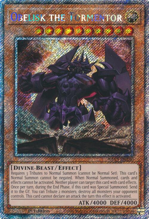 Obelisk the Tormentor (Platinum Secret Rare) [RA03-EN230] Platinum Secret Rare | Jomio and Rueliete's Cards and Comics