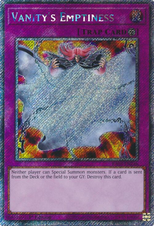 Vanity's Emptiness (Platinum Secret Rare) [RA03-EN246] Platinum Secret Rare | Jomio and Rueliete's Cards and Comics