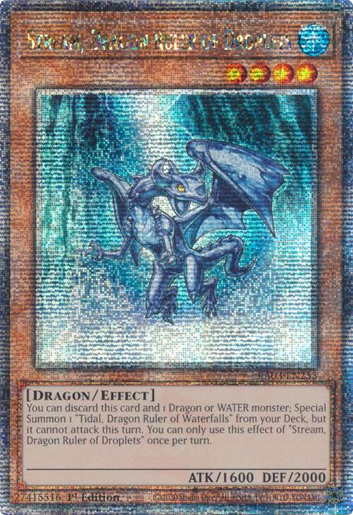 Stream, Dragon Ruler of Droplets (Quarter Century Secret Rare) [RA03-EN255] Quarter Century Secret Rare | Jomio and Rueliete's Cards and Comics