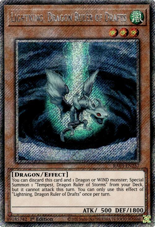 Lightning, Dragon Ruler of Drafts (Platinum Secret Rare) [RA03-EN257] Platinum Secret Rare | Jomio and Rueliete's Cards and Comics