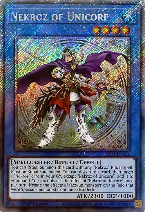 Nekroz of Unicore (Platinum Secret Rare) [RA03-EN262] Platinum Secret Rare | Jomio and Rueliete's Cards and Comics