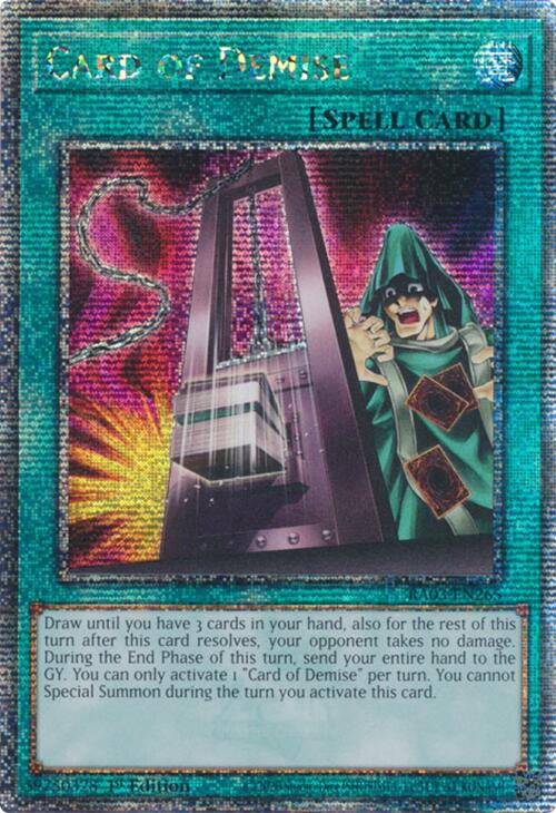 Card of Demise (Quarter Century Secret Rare) [RA03-EN265] Quarter Century Secret Rare | Jomio and Rueliete's Cards and Comics