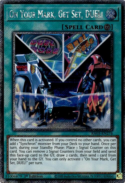 On Your Mark, Get Set, DUEL! (Platinum Secret Rare) [RA03-EN276] Platinum Secret Rare | Jomio and Rueliete's Cards and Comics