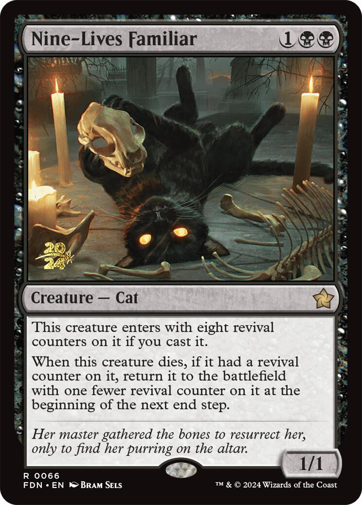 Nine-Lives Familiar [Foundations Prerelease Promos] | Jomio and Rueliete's Cards and Comics