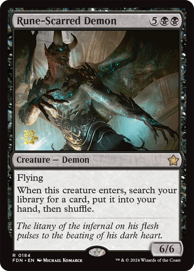 Rune-Scarred Demon [Foundations Prerelease Promos] | Jomio and Rueliete's Cards and Comics