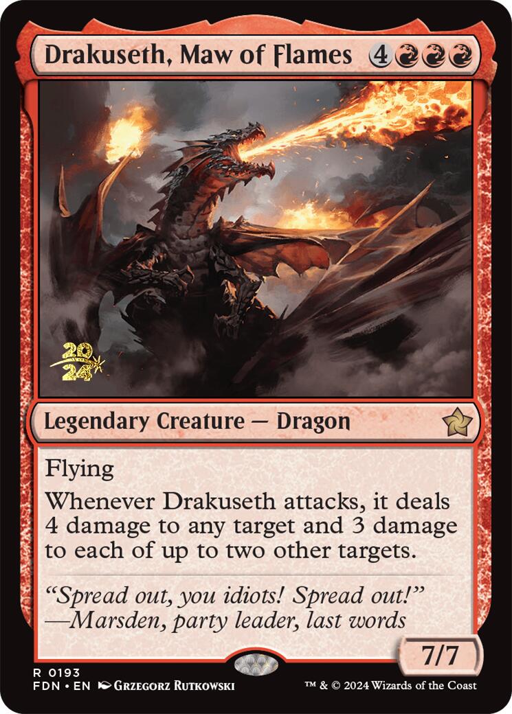 Drakuseth, Maw of Flames [Foundations Prerelease Promos] | Jomio and Rueliete's Cards and Comics