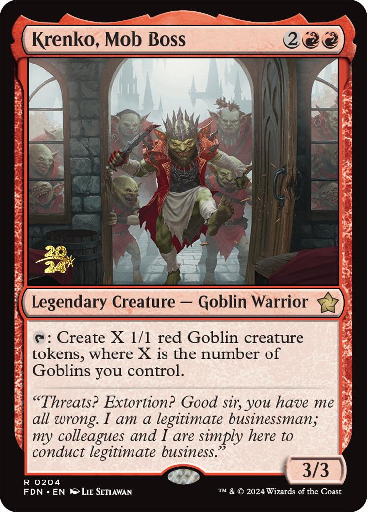 Krenko, Mob Boss [Foundations Prerelease Promos] | Jomio and Rueliete's Cards and Comics