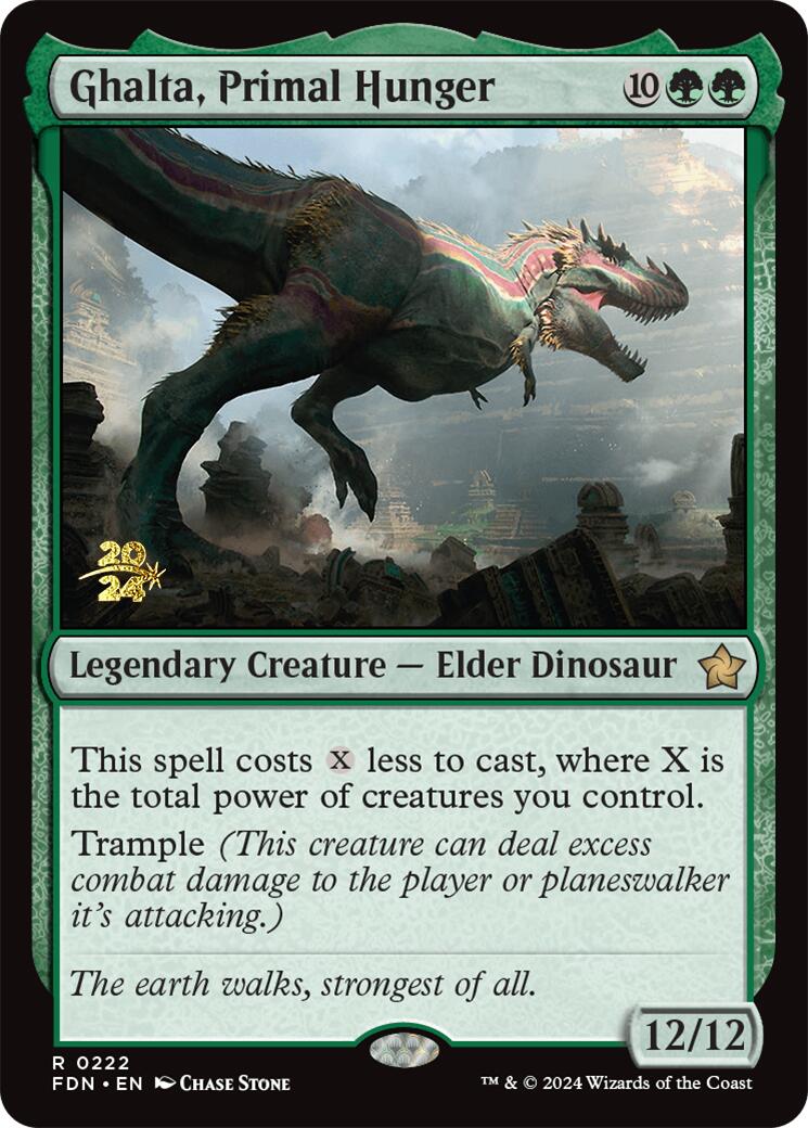 Ghalta, Primal Hunger [Foundations Prerelease Promos] | Jomio and Rueliete's Cards and Comics