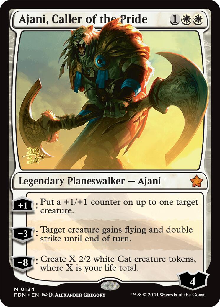 Ajani, Caller of the Pride [Foundations Prerelease Promos] | Jomio and Rueliete's Cards and Comics