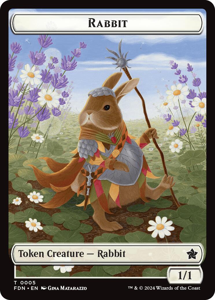 Rabbit // Soldier Double-Sided Token [Foundations Tokens] | Jomio and Rueliete's Cards and Comics