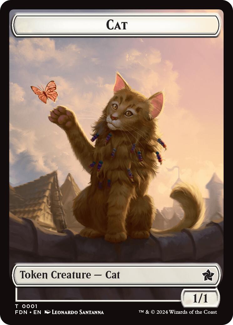 Spirit // Cat (0001) Doubled-Sided Token [Foundations Tokens] | Jomio and Rueliete's Cards and Comics