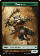 Elf Warrior // Raccoon Doubled-Sided Token [Foundations Tokens] | Jomio and Rueliete's Cards and Comics