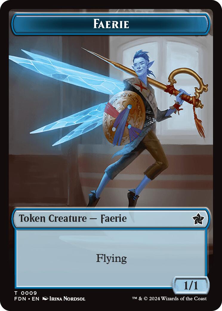 Faerie // Fish Doubled-Sided Token [Foundations Tokens] | Jomio and Rueliete's Cards and Comics